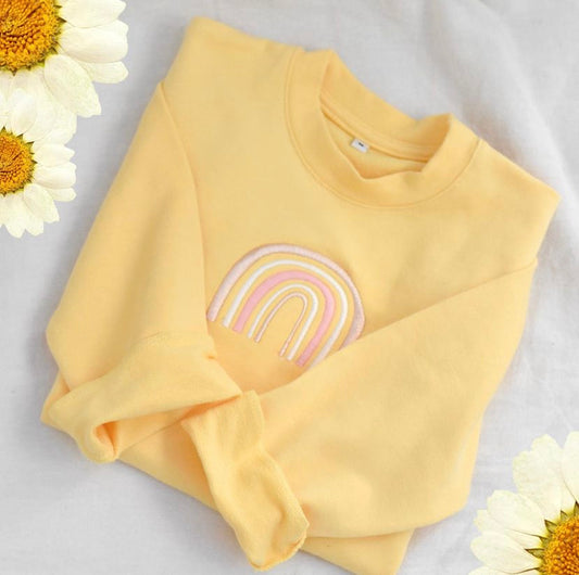 Girl's T-shirt - Yellow Rainbow 