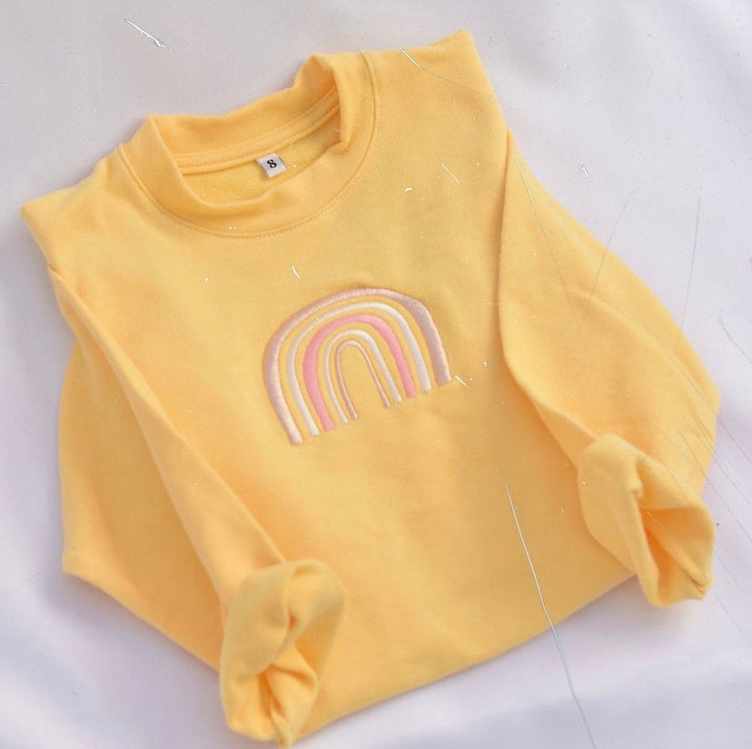 Girl's T-shirt - Yellow Rainbow 