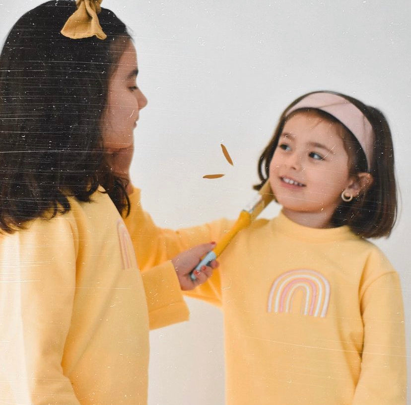 Girl's T-shirt - Yellow Rainbow 