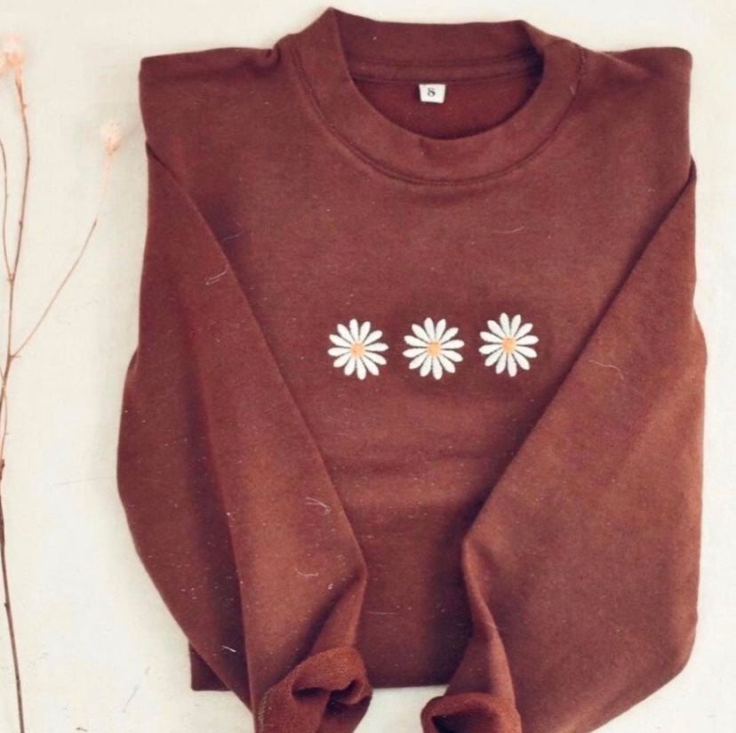 Girl T-shirt - Brown Flowers 