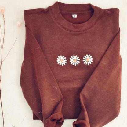 Girl T-shirt - Brown Flowers 